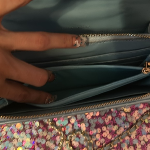 Badgley Mischka Silver Sky blue Quilted Bag - Picture 7 of 9